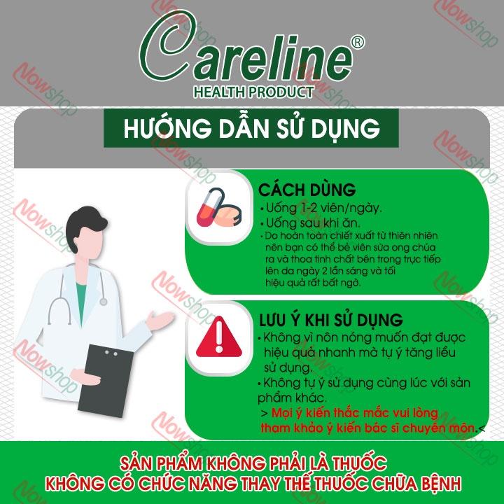 Viên uống sữa ong chúa tươi Careline Royal Jelly 1000mg Capsules tăng cường sức khỏe đẹp da móng tóc