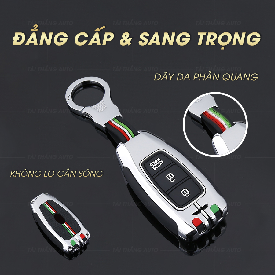 Ốp bảo vệ chìa khóa hyundai, bọc chìa khóa hyundai santafe, accent, kona, accent 2021, chất liệu metal cao cấp, không han gỉ
