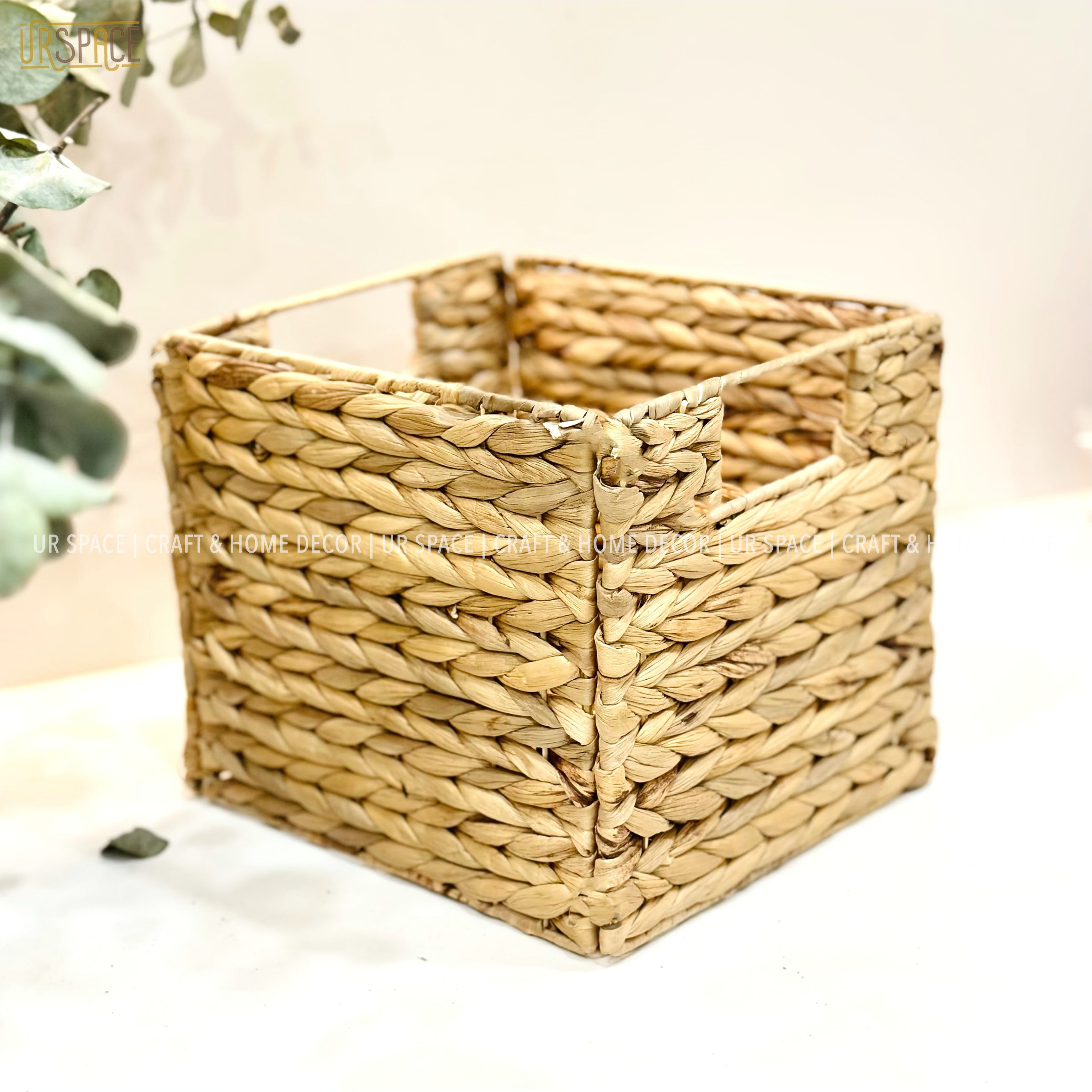 Sọt lục bình đựng đồ URSPACE hình chữ nhật trang trí decor sắp xếp không gian / RECTANGLE HYACINTH FOLDING BASKET