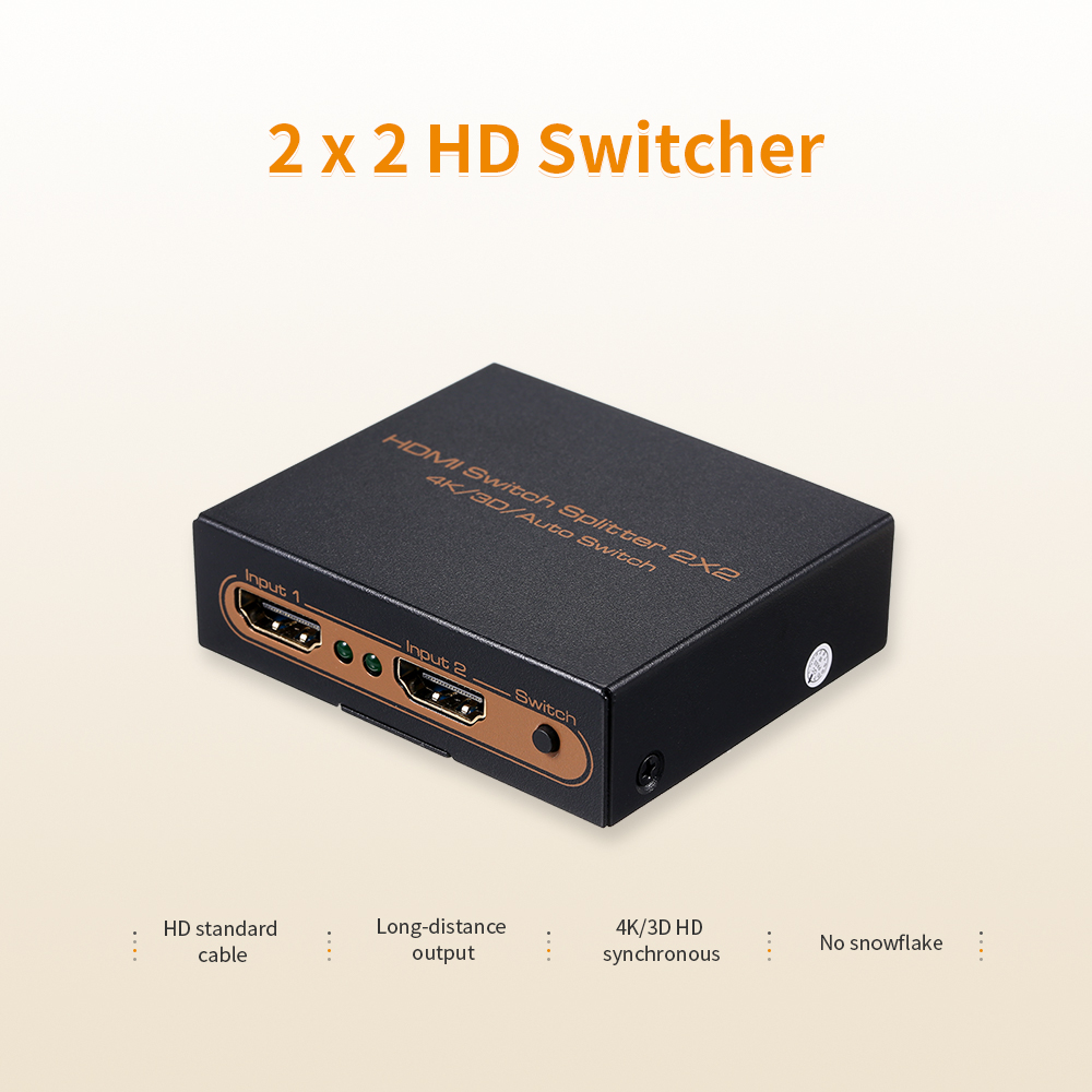 Bộ Chuyển Mạch Hiệu Ứng 3D Splitter 2 In 2 Out 4K Full HD 1080p Cho Máy Tính Xách Tay / Stb / Xbox / Máy Chiếu