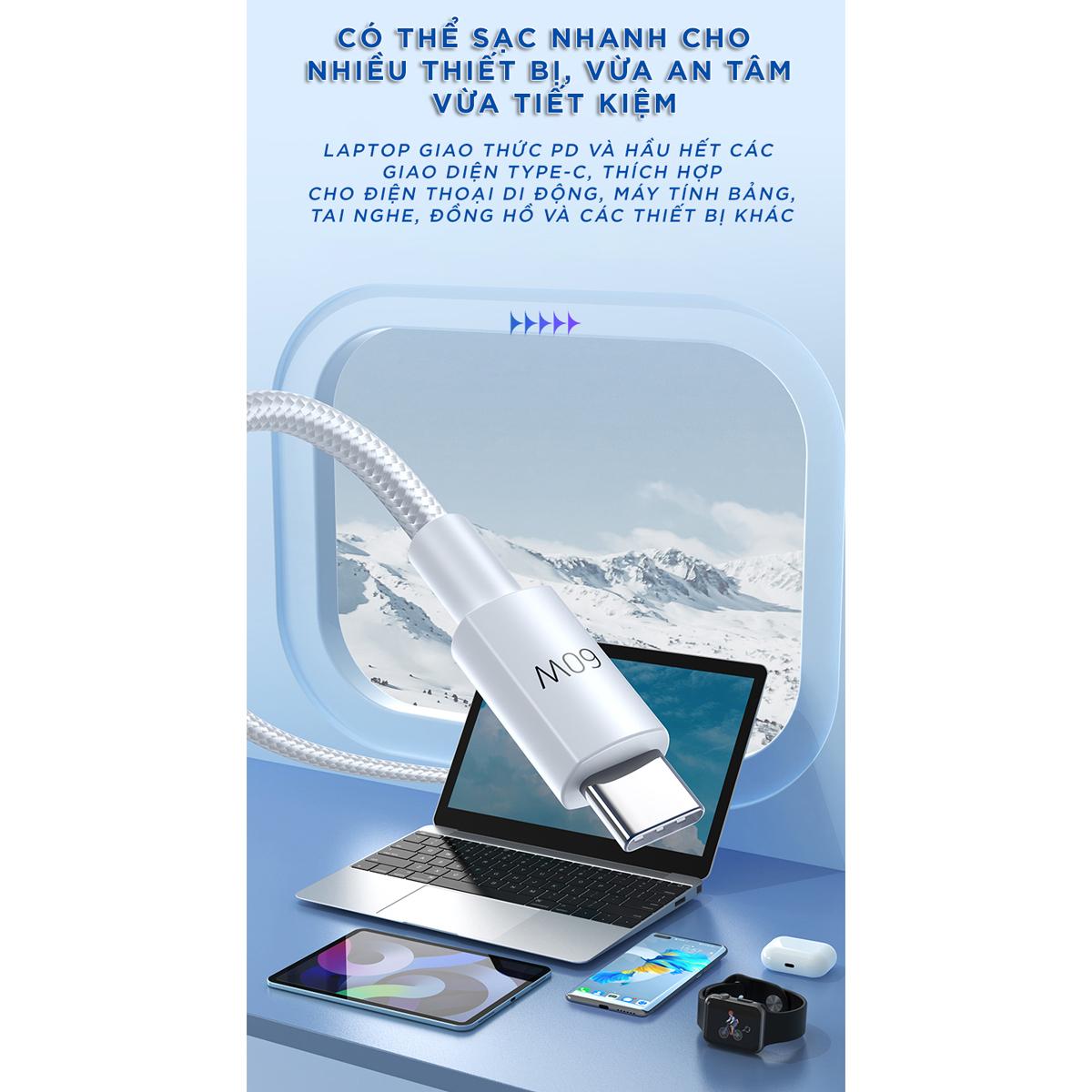 Cáp Sạc iPhone 15 - Linen USB-C 60W 1 m - Pisen LH-CC-PD01-1000