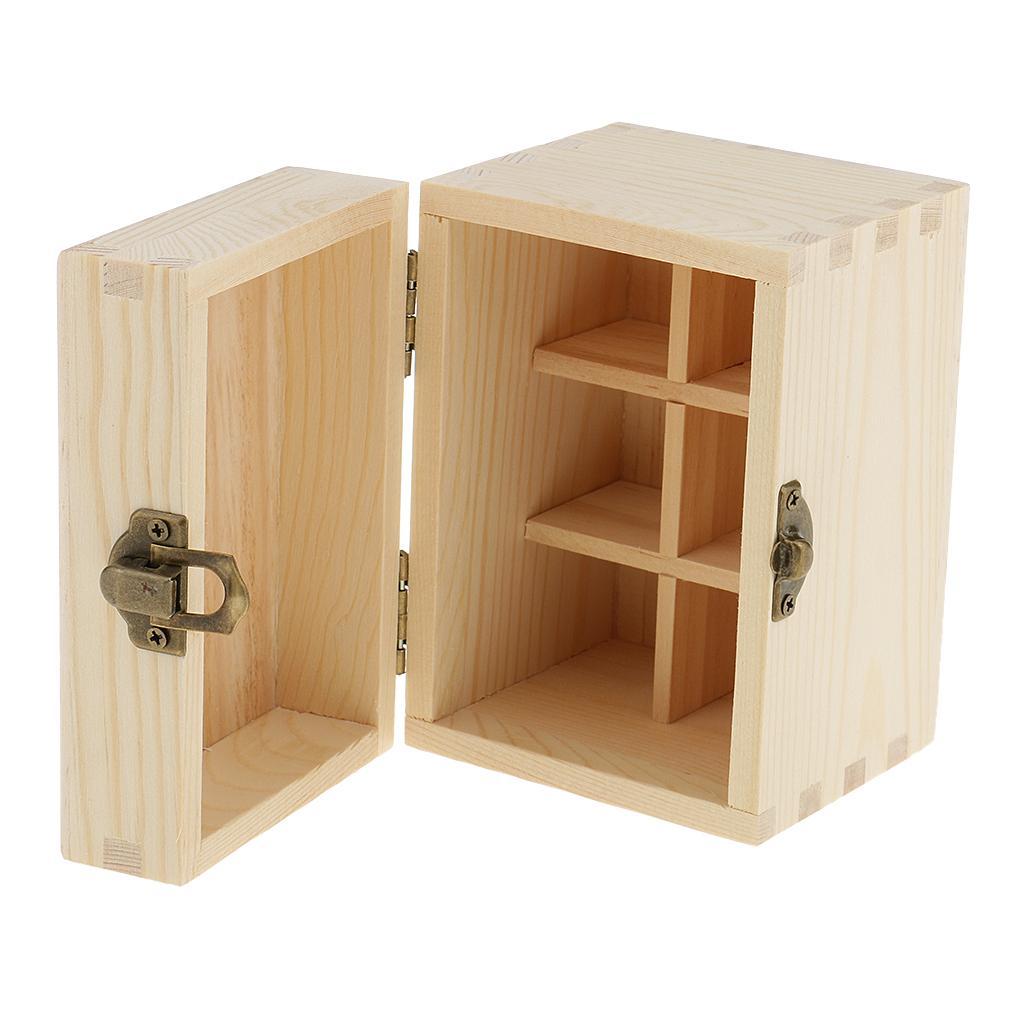 3 Essential Oil Aromatherapy Storage Box Wood Organizer Case 6 Bottle Holder