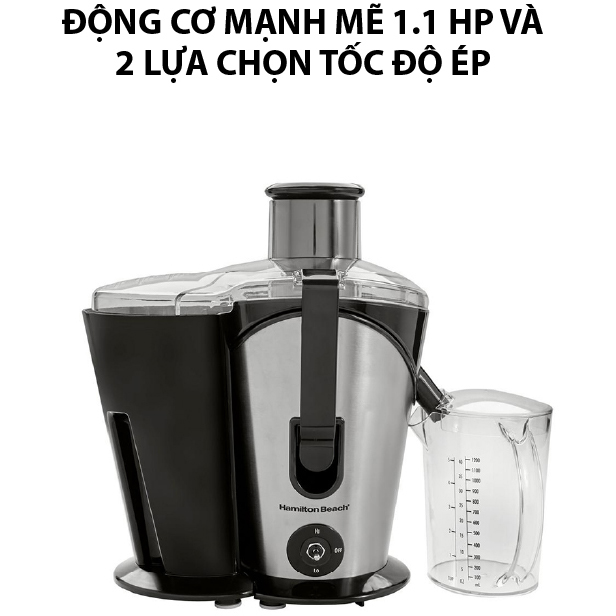 Máy Ép Trái Cây Hamilton Beach Big Mouth 800 Watt 2 Tốc Độ Màu Đen - 67750-CE - Hàng Chính Hãng