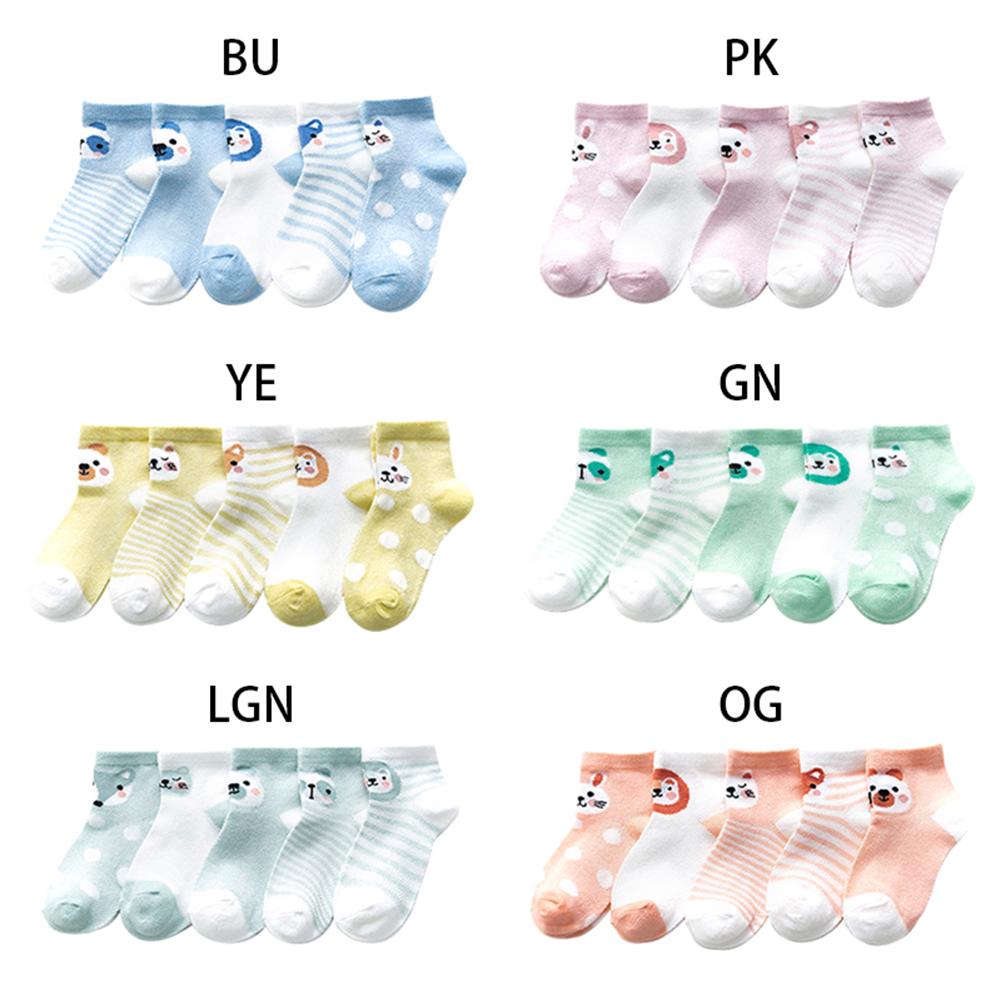 Set 5 Đôi Tất Lưới In Hình Dễ Thương Cho Bé