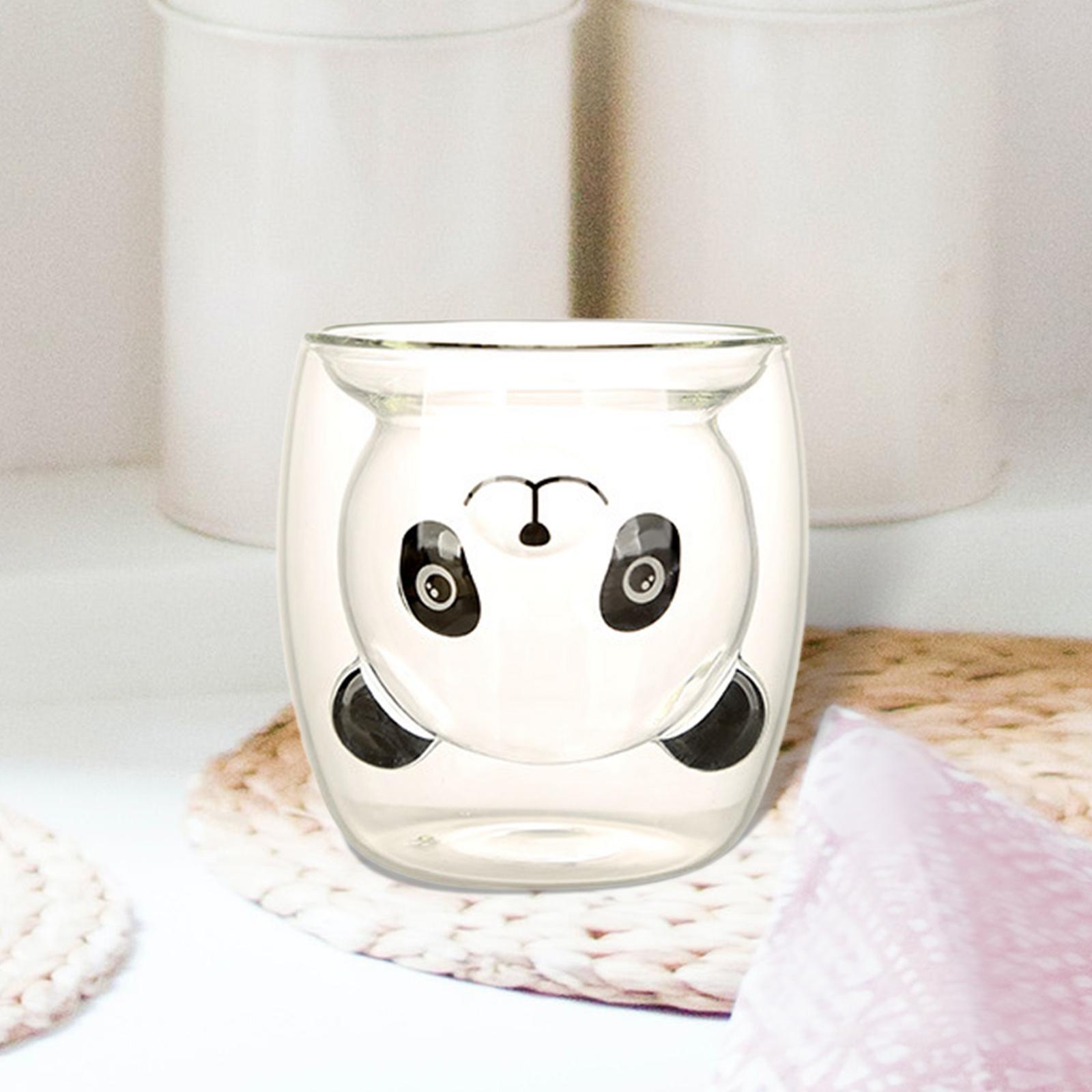 Double Wall Insulated Coffee Mug Cute Cartoon Panda for Kitchen Home Party