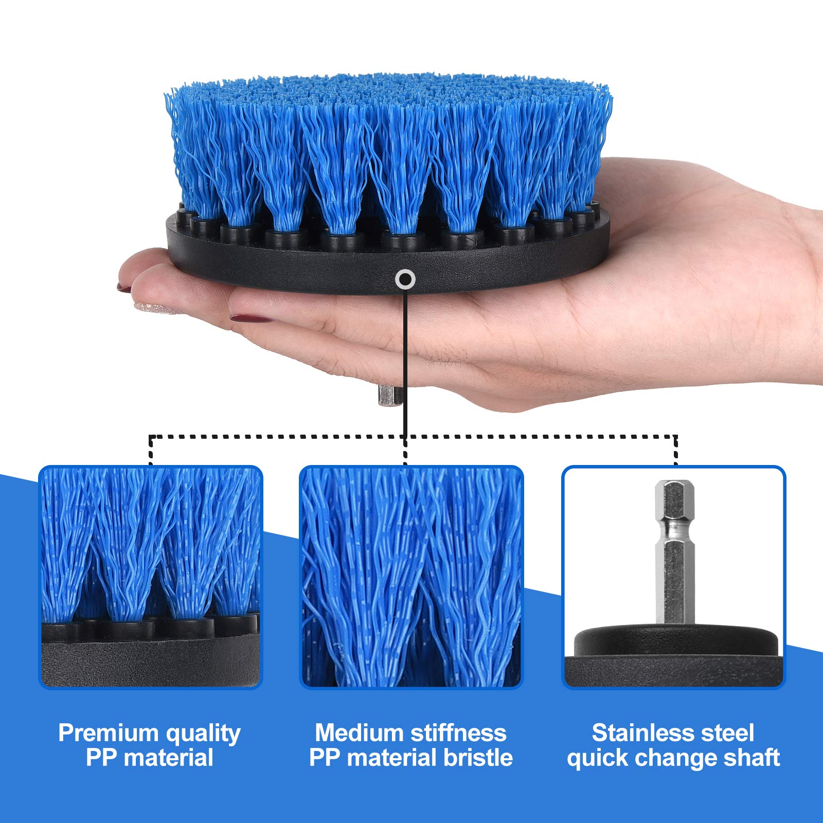 Bộ bàn chải vệ sinh gắn máy khoan 6 món Drill Cleaning Brush Attachment Set