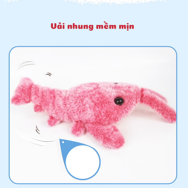 Tôm Hùm Nhảy Nhồi Bông Vải Lông Cừu Mềm Mịn Ngộ Nghĩnh Có Sạc USB Cho Bé - 338