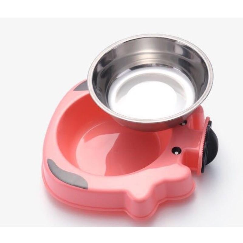 Bát treo lồng - Bát gắn chuồng hình bò sữa màu xanh dương cho chó mèo