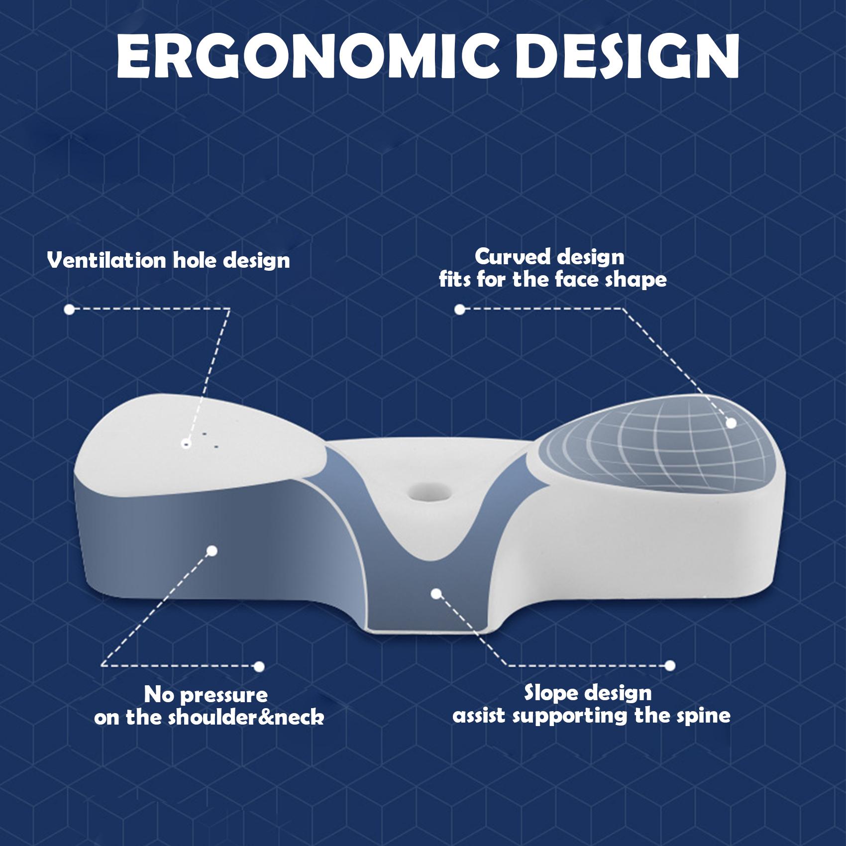 Contour Memory Foam Pillow with Washable Silk-Pillowcase Orthopedic Ergonomic Cervical Sleeping Pillow