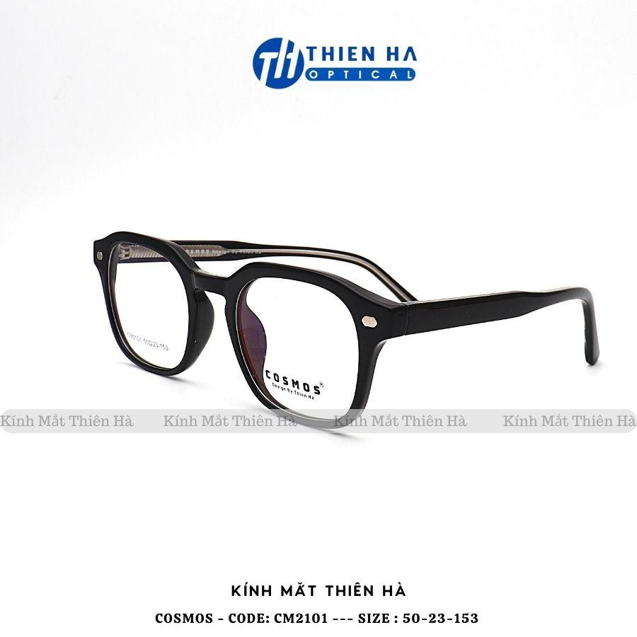 Gọng kính tròn nam nữ Thiên Hà Optical nhựa Acetate cốt thép chắc chắn cá tính ôm mặt phù hợp độ cận cao COSMOS CM2101