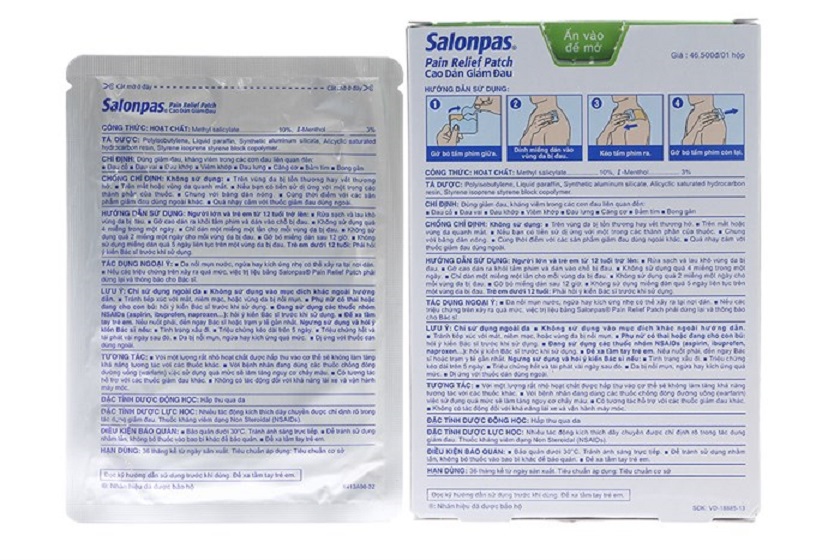 CAO DÁN SALONPAS ( hộp 10 20 hoặc 40 miếng)