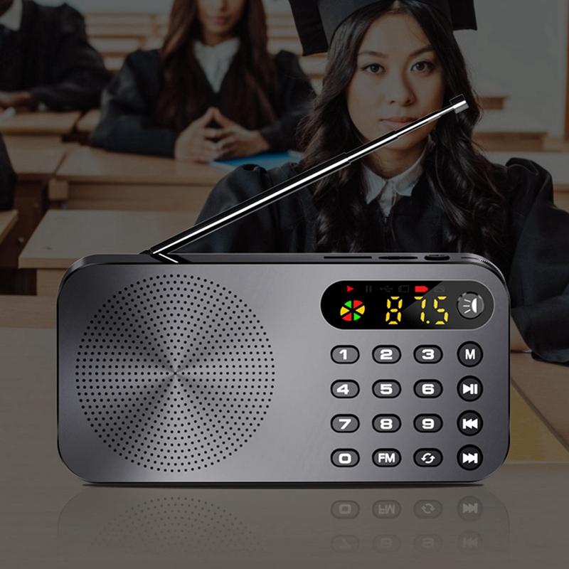 Q6 Multi-function Fm Radio 3600mah Battery Rechargeable Led Digital Display Radio