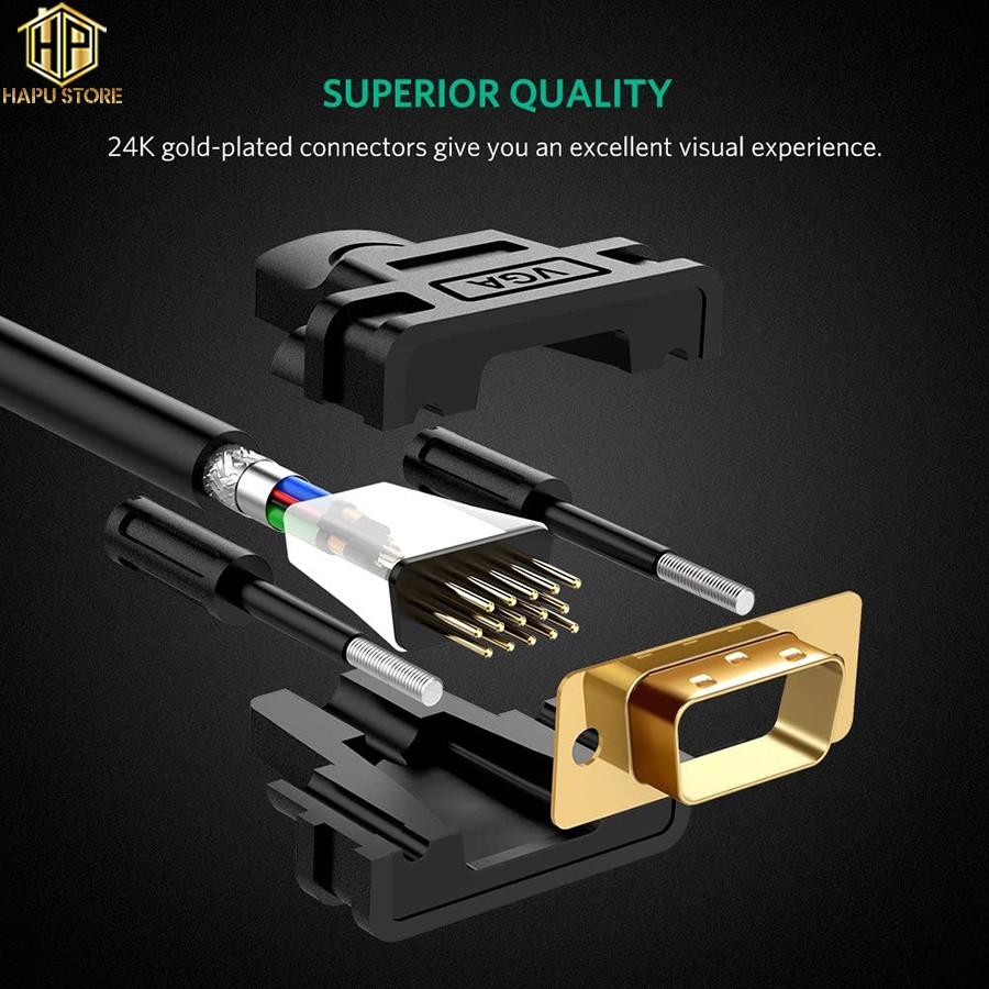 Cáp VGA Ugreen 11630 dài 1,5m - Dây VGA chính hãng hỗ trợ Full HD - Hàng Chính Hãng