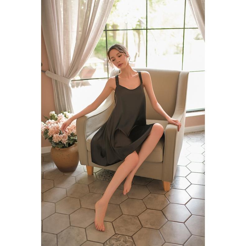 Đầm Ngủ Suông Chất Lụa Satin Mềm Mát Mặc Nhà Dễ Thương MS: 257