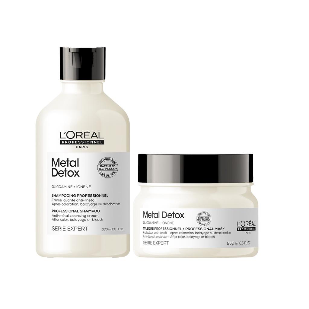 [+Tặng mũ trùm] Bộ dầu gội ủ thải độc kim loại cho tóc L'Oréal Metal DX Detox 300ml/250ml