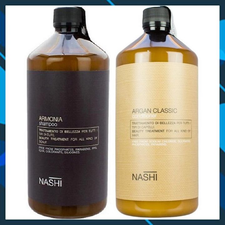 [+Tặng mũ trùm] CẶP DẦU GỘI XÃ NASHI ARGAN ARMONIA CHO TÓC DẦU VÀ GÀU NGỨA CHÍNH HÃNG Ý 1000MLX2