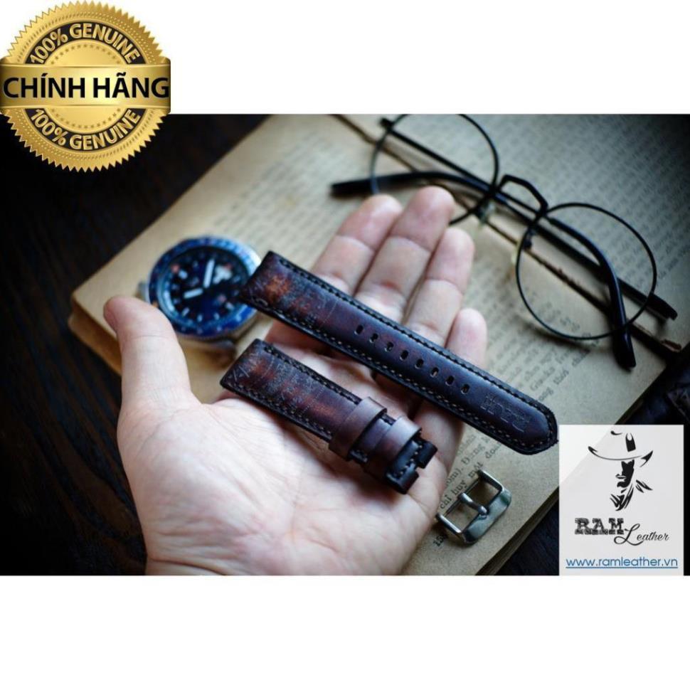 DÂY ĐỒNG HỒ TRỐNG ĐỒNG MAHOGANY VEGTAN PHỦ 1 MÀU DÀNH CHO CASIO AE1200/SEIKO5 - HÀNG CHÍNH HÃNG