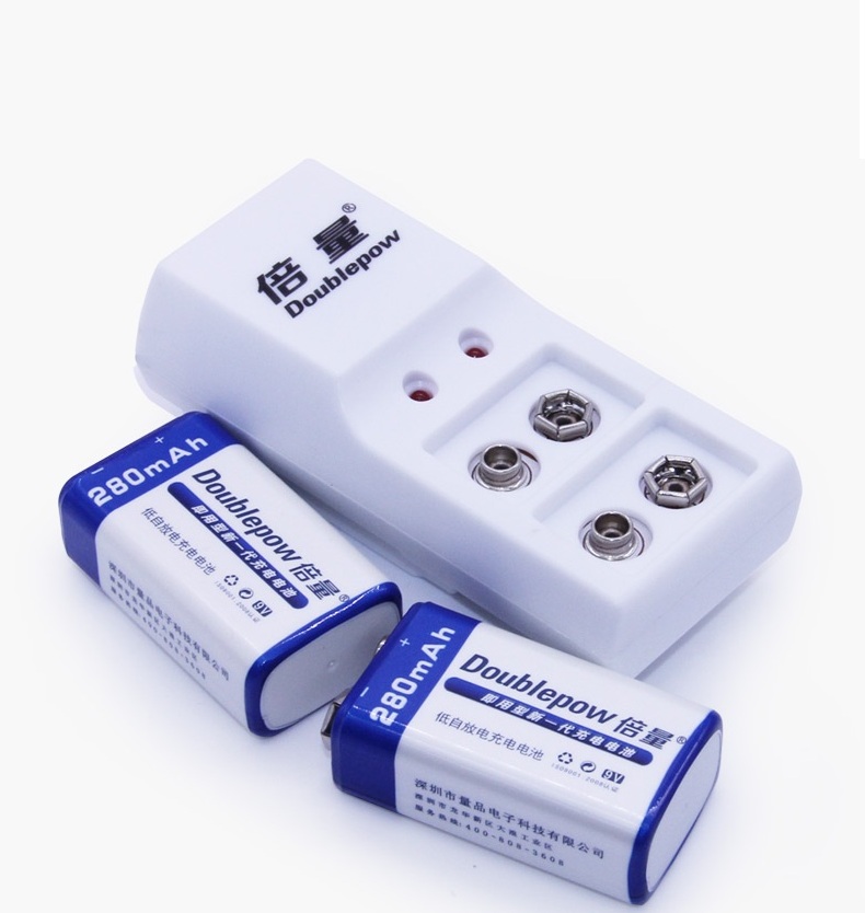 ROGTZ Bộ sạc pin vuông DP-B09 Kèm 1 pin 9V 280mAh Doublepow - Hàng Nhập Khẩu