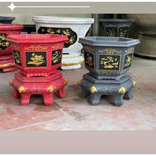Khân đúc chậu cảnh lục giác 25 và chân đôn khuôn có lòng trong dễ dàng sử dụng