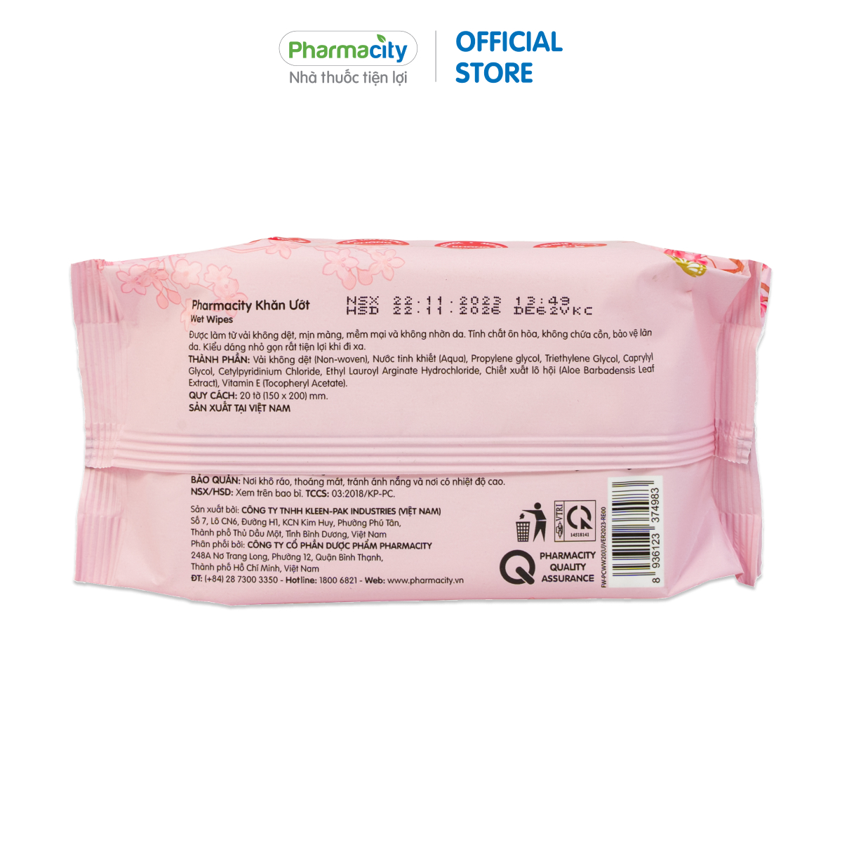 Khăn ướt Pharmacity Festive (20 miếng)