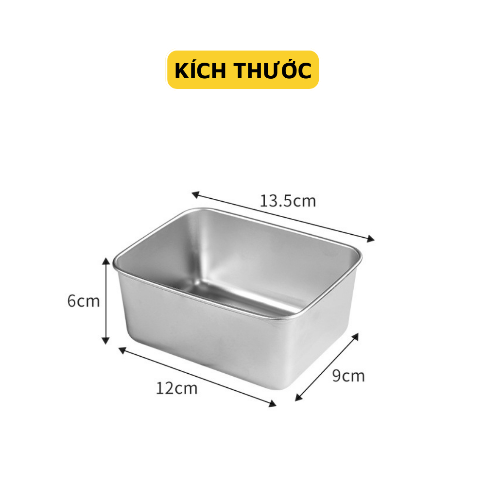 Set 5 hộp inox chống rỉ 304 kèm nắp nhựa bảo quản thực phẩm tủ lạnh đa năng tiện lợi