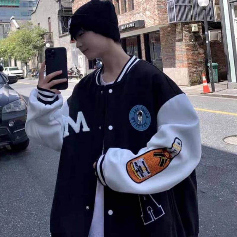 Áo bomber nam nữ nhung unisex khoác gió jacket cúc bấm form rộng local brand ulzzang phong cách hàn quốc đep Chữ R