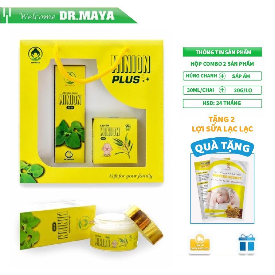 Bộ dầu húng chanh Minion Plus Dr.maya 50ml + Sáp ấm MINION PLus Dr.maya