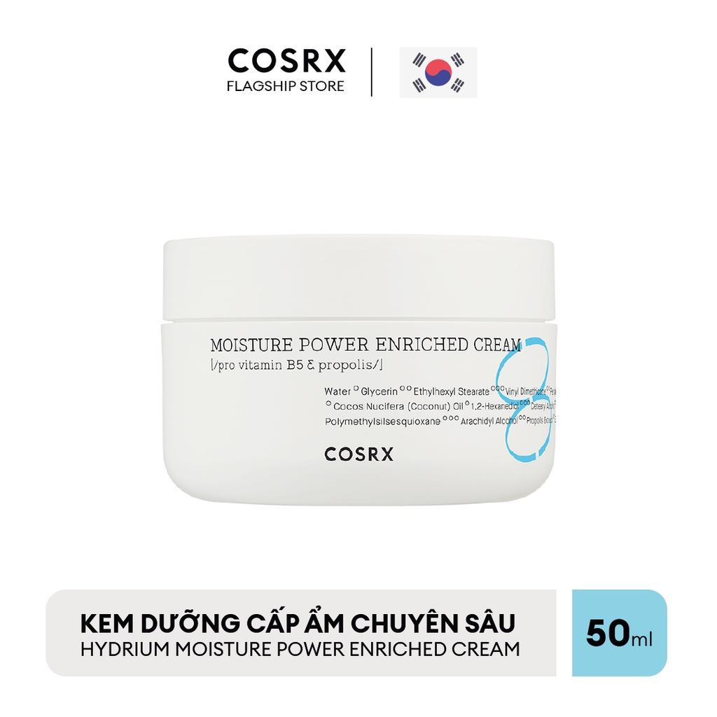 Kem Dưỡng Cấp Ẩm Chuyên Sâu (Keo Ong, B5) COSRX Hydrium Moisture Power Enriched Cream 50ml