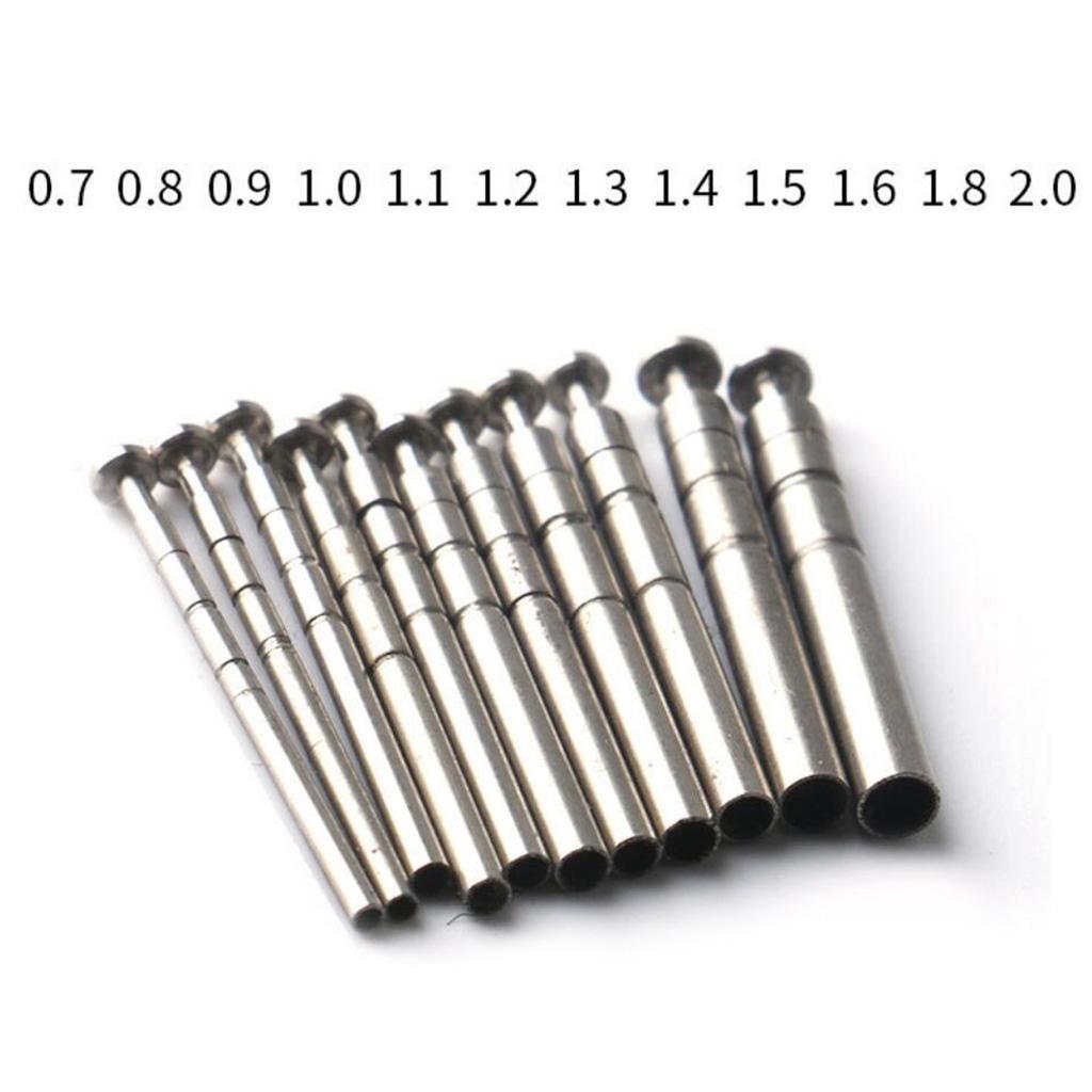 2x5 Pieces Stainless Steel Swivel Rod Tip Swivel Inner Diameter 0.7mm