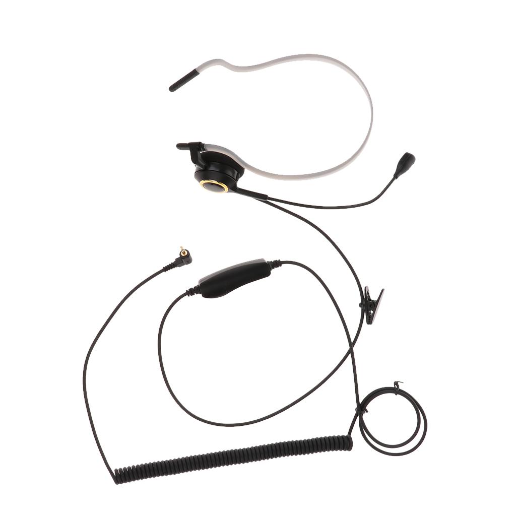 2.5mm Call Center Headset, Rear Mounted Monaural Headphone with Mic