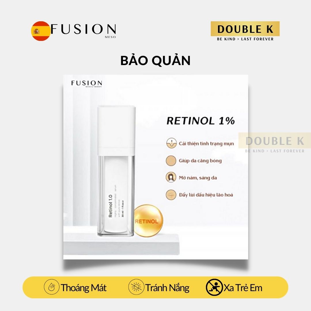 Hình ảnh Fusion Retinol 1.0 - Tinh Chất Chống Lão Hóa, Săn Chắc, Mịn Màng Làn Da, Làm Mờ Nếp Nhăn - Double K