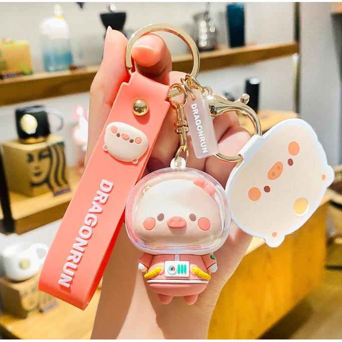 Móc khóa Phi hành gia Heo con đáng yêu PVC loại tốt