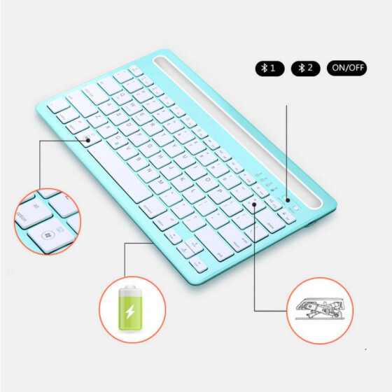 Bàn phím Bluetooth không dây cho iPad Siêu Mỏng cho Air 2 / Air Ipad Pro iPad Mini 4 / 3 / 2 / 1 iPad 4 / 3 / 2 iPad Mới 9.7 và Quot Galaxy TabS Và Các Thiết Bị Di Động Khác