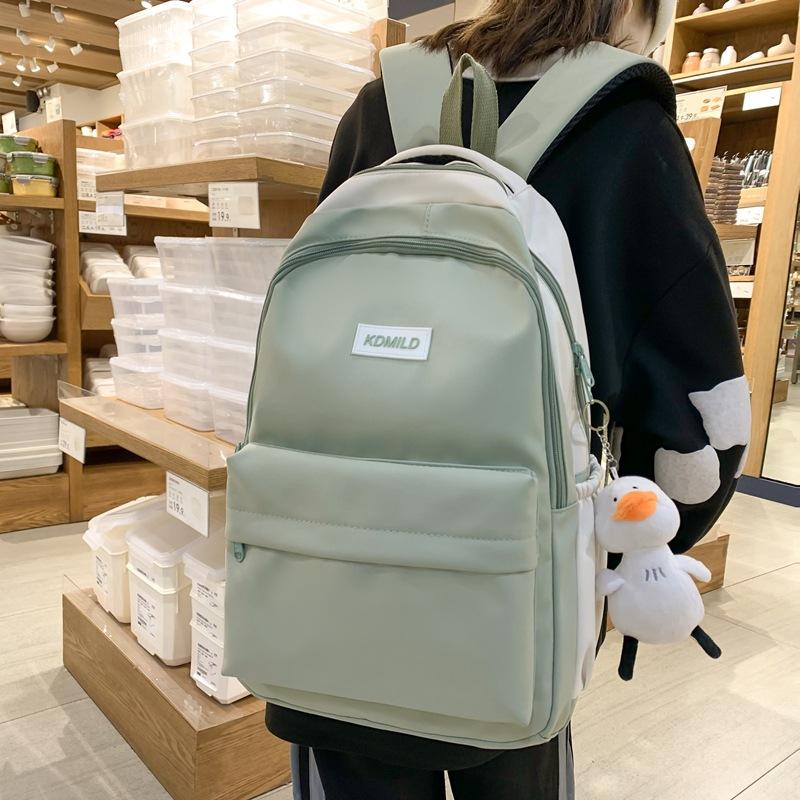 Phong cách mới nhất của ba lô nữ phong cách Harajuku sức chứa lớn phiên bản mới của cặp học sinh cấp hai dành cho học sinh trung học nổi bật ba lô nam màu sắc