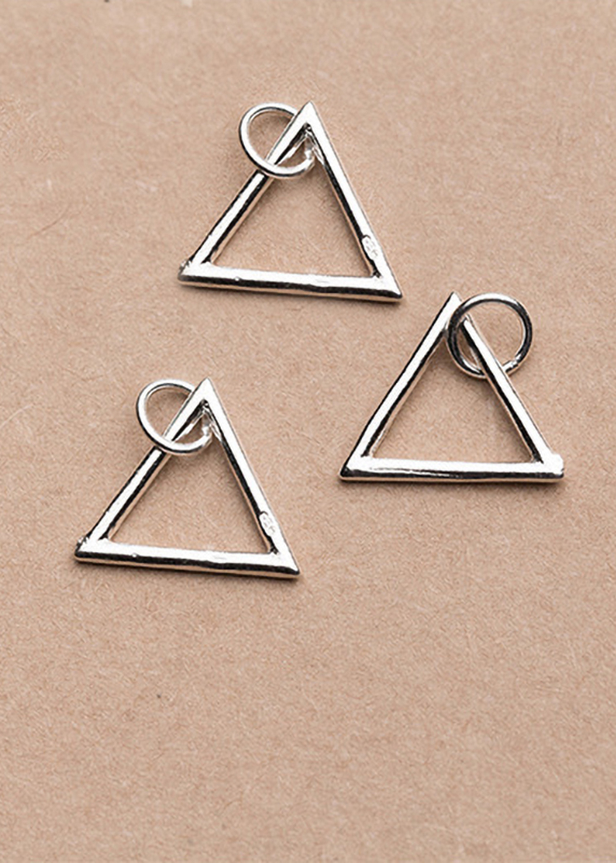 Combo 3 cái charm bạc hình tam giác treo - Ngọc Quý Gemstones