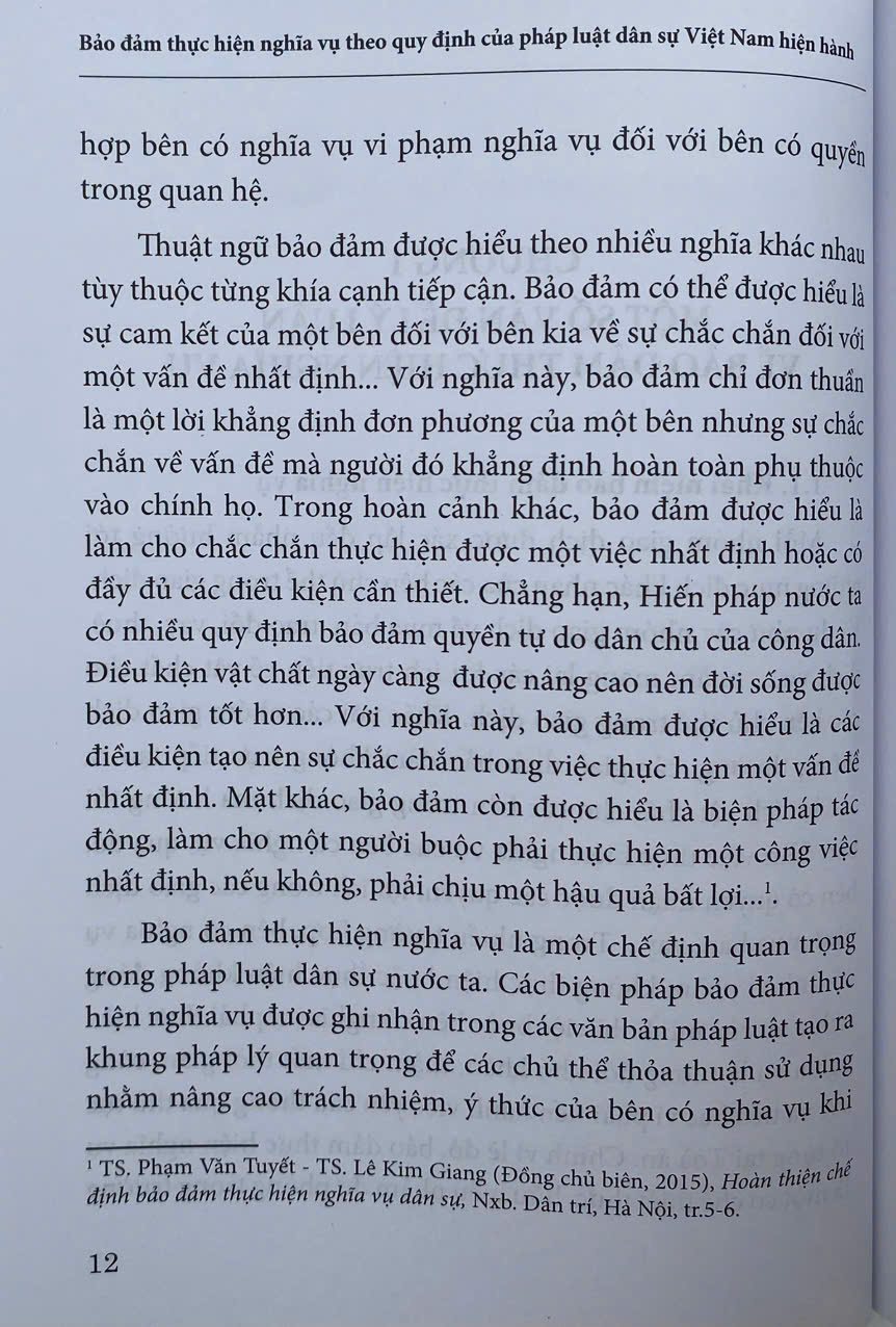 Bảo Đảm Thực Hiện Nghĩa Vụ Theo Quy Định Của Pháp Luật Dân Sự Việt Nam Hiện Hành