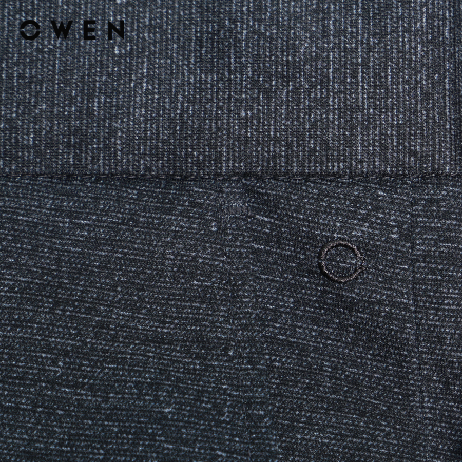 OWEN - Quần tây nam form Regular fit màu Đen Melange/slub/Oxford Knit QR220681