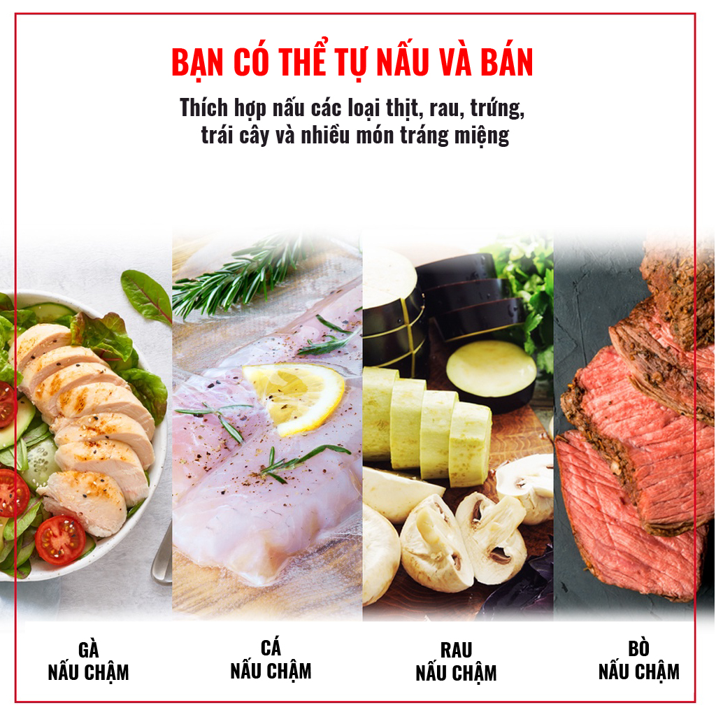 Máy Nấu Chậm Sous Vide SVM11. Kiểm Soát Thời Gian Và Nhiệt Độ Chuẩn Xác. Hàng Nhập Khẩu Chính Hãng SGE Thái Lan