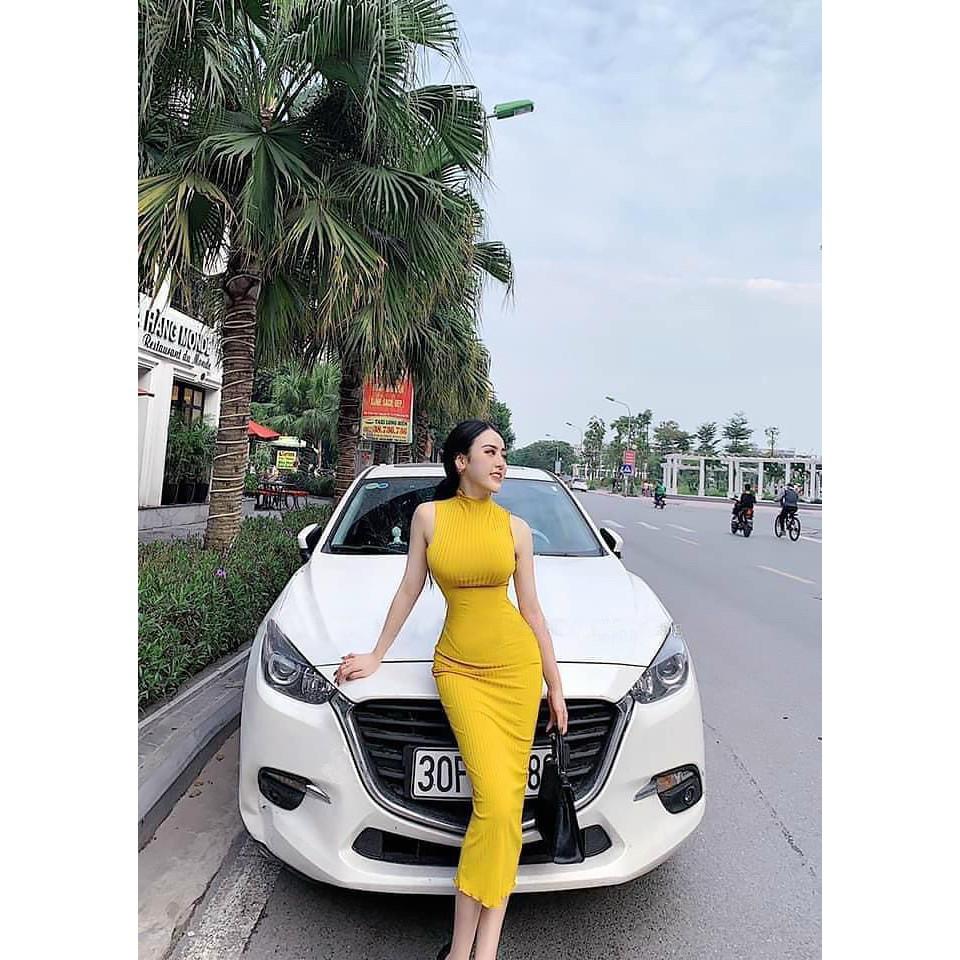 Đầm Body Phom Dài Cổ Lọ Chất Thun Gân Thích Hợp Mặc Đi Chơi Đi Dạo Phù Hợp Với Mọi Phong Cách