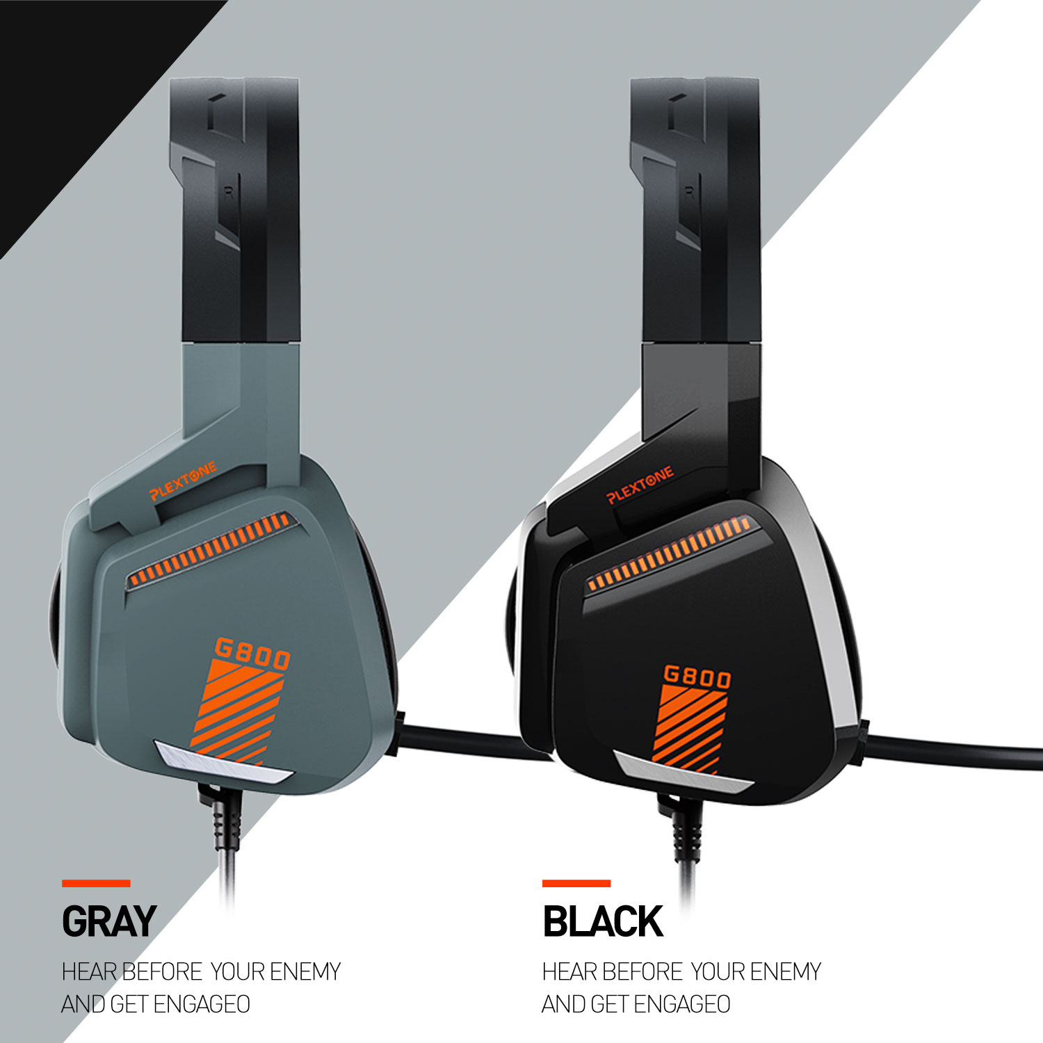 Tai nghe chụp tai gaming dành cho game thủ chuyên nghiệp Plextone G800 thiết kế over ear giúp chống ồn dây dù chống rối kèm mic dùng cho điện thoại laptop pc máy tính dùng jack 3.5mm - hàng chính hãng