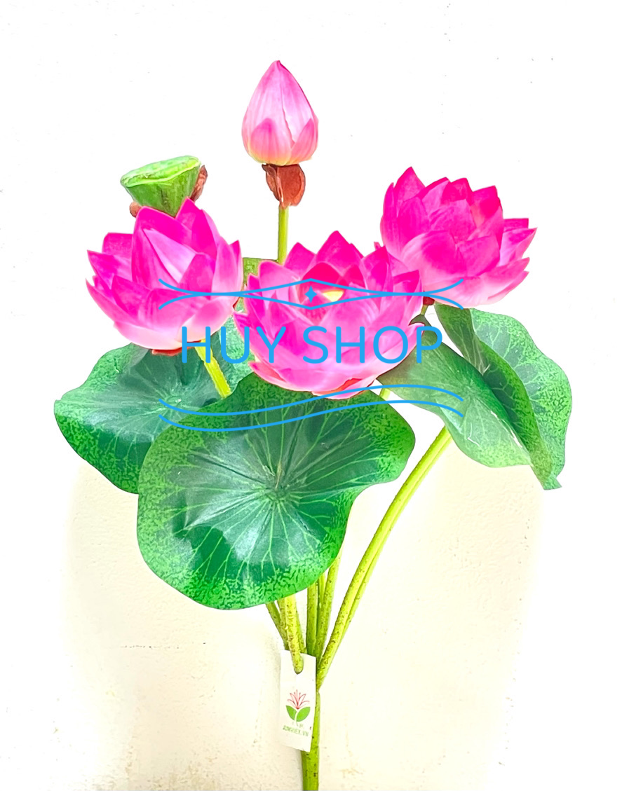 Hoa giả trang trí - Bụi Hoa SEN  vải cao cấp