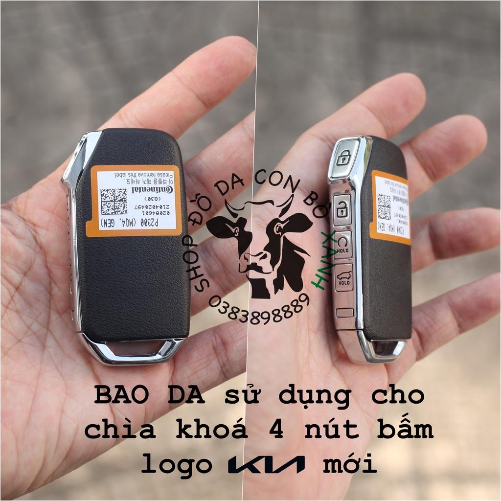 Bao da dành cho Chìa Khoá New KIA K3 2021 Luxury, Premium, K5, New Sportage 2022, Sorento, cerato logo mới handmade Da Thật 010