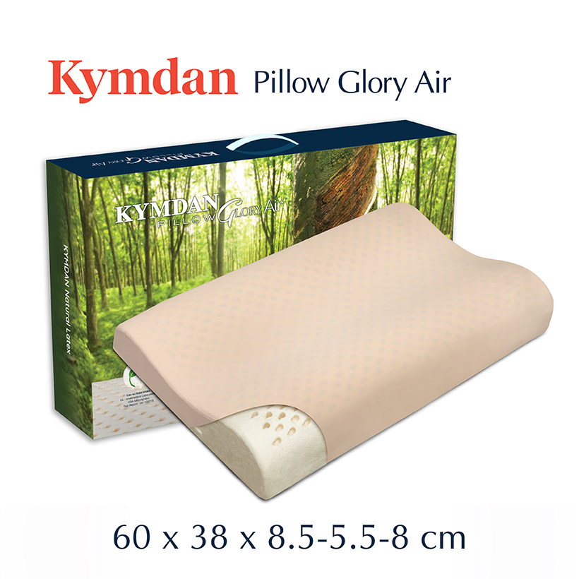 Gối cao su thiên nhiên Kymdan Pillow Glory Air 60 x 38 x 8,5 - 5,5 - 8 cm