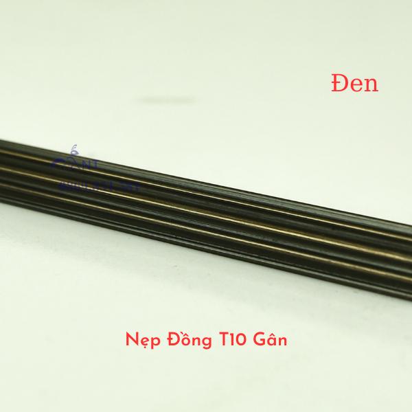 Nẹp Đồng T10 gân giả cổ Đen, Nẹp đồng chữ T, Nẹp đồng chống trơn, giá 1m