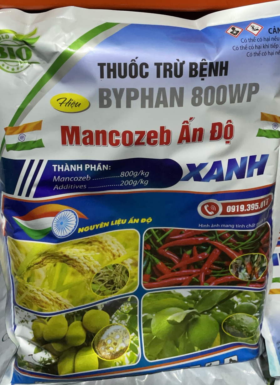 Sản Phẩm bảo vệ cây trồng Mancozeb XANH ẤN ĐỘ gói 1kg