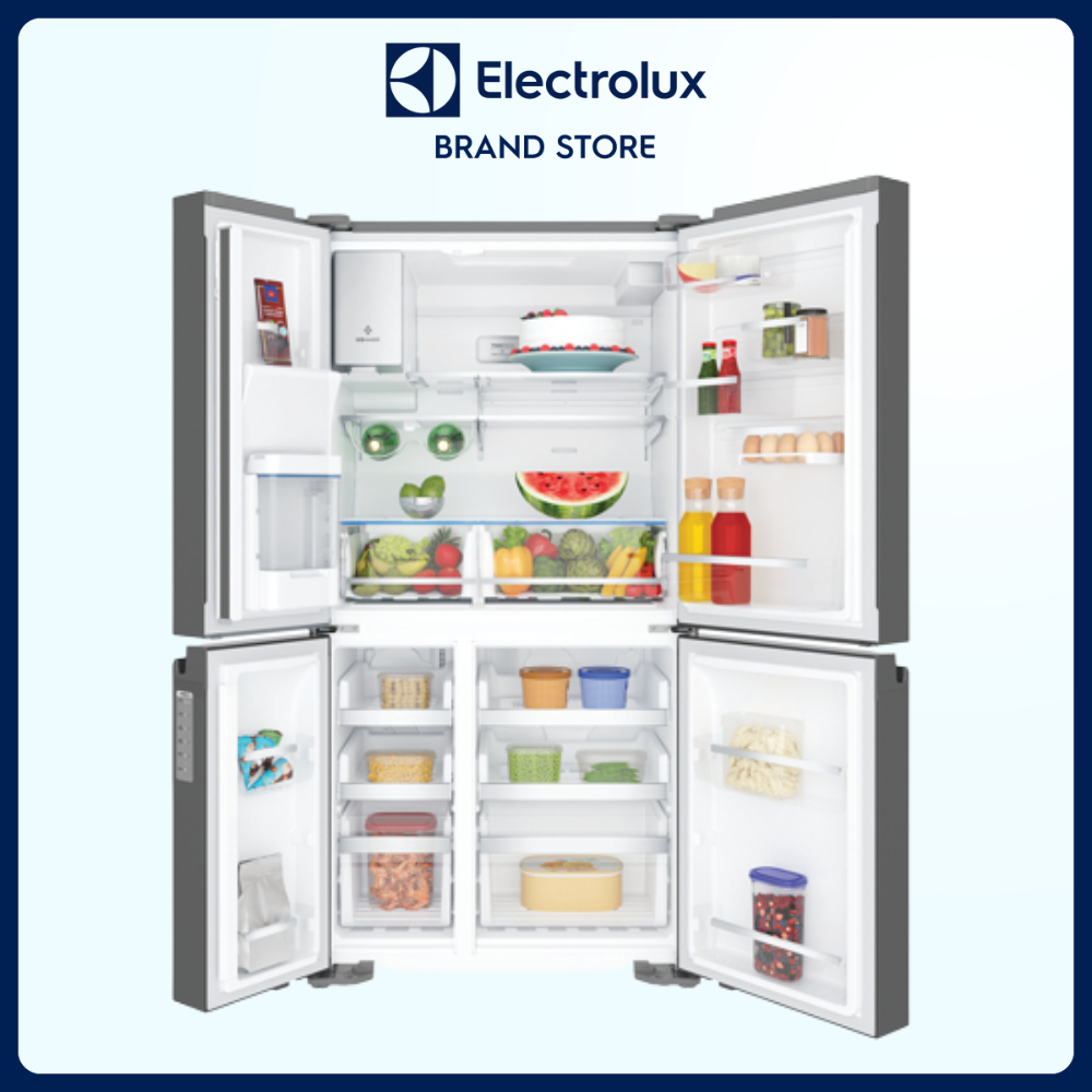 Tủ Lạnh Electrolux Inverter Cửa Pháp 609 Lít - EQE6879A-B - 2 dàn lạnh độc lập, chức năng đông lạnh nhanh, lấy đá nước bên ngoài, khử mùi diệt khuẩn 99,8%