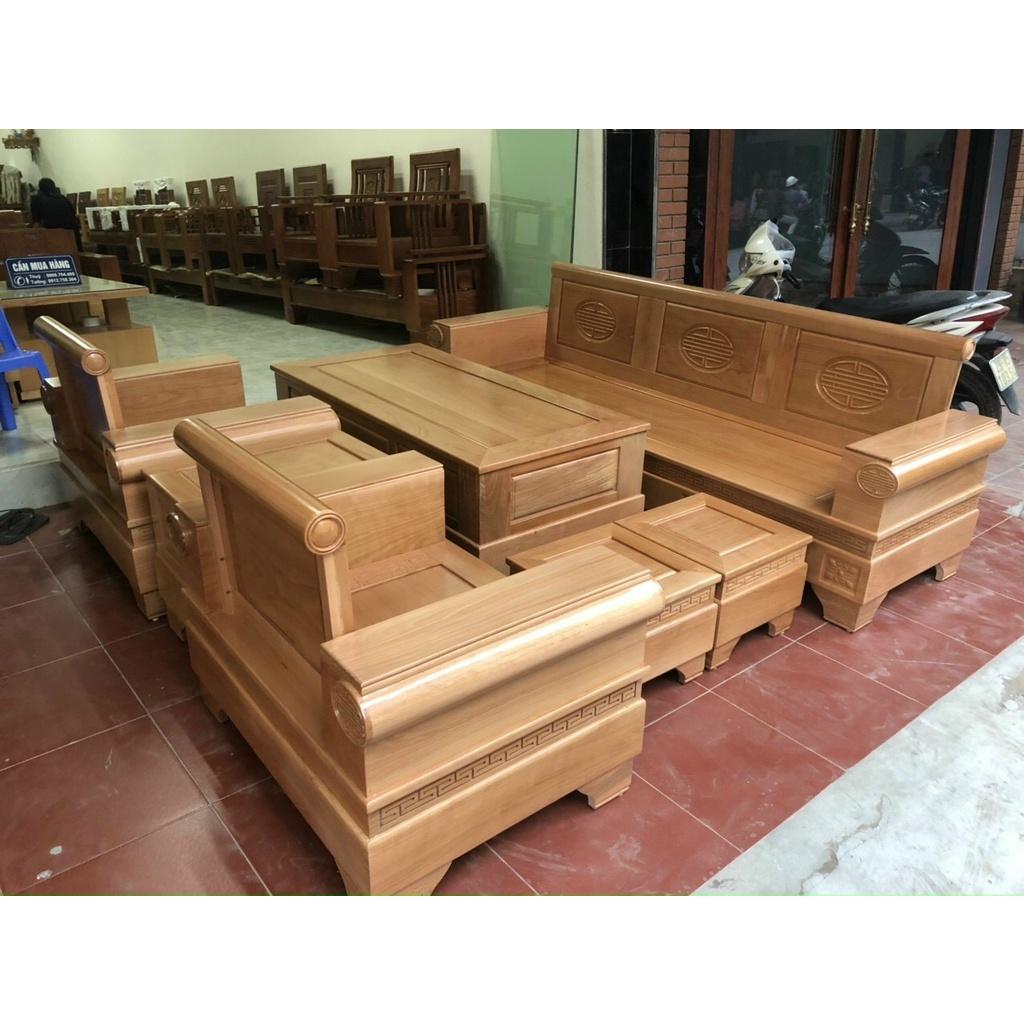 Bộ bàn ghế gỗ sồi to giá thật