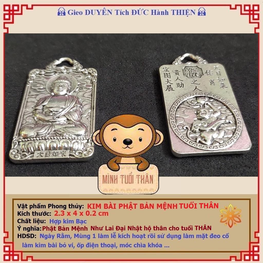 Kim Bài Phật Bản Mệnh tuổi THÂN - Như Lai Đại Nhật