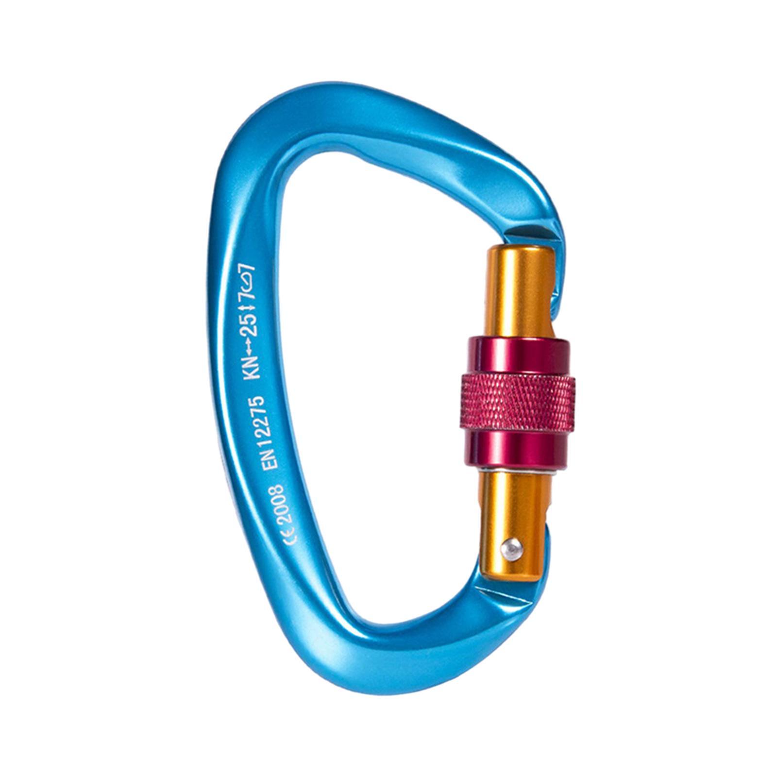 D Shaped Carabiner Buckle Small Carabiner Clip for Rappelling Caving Camping