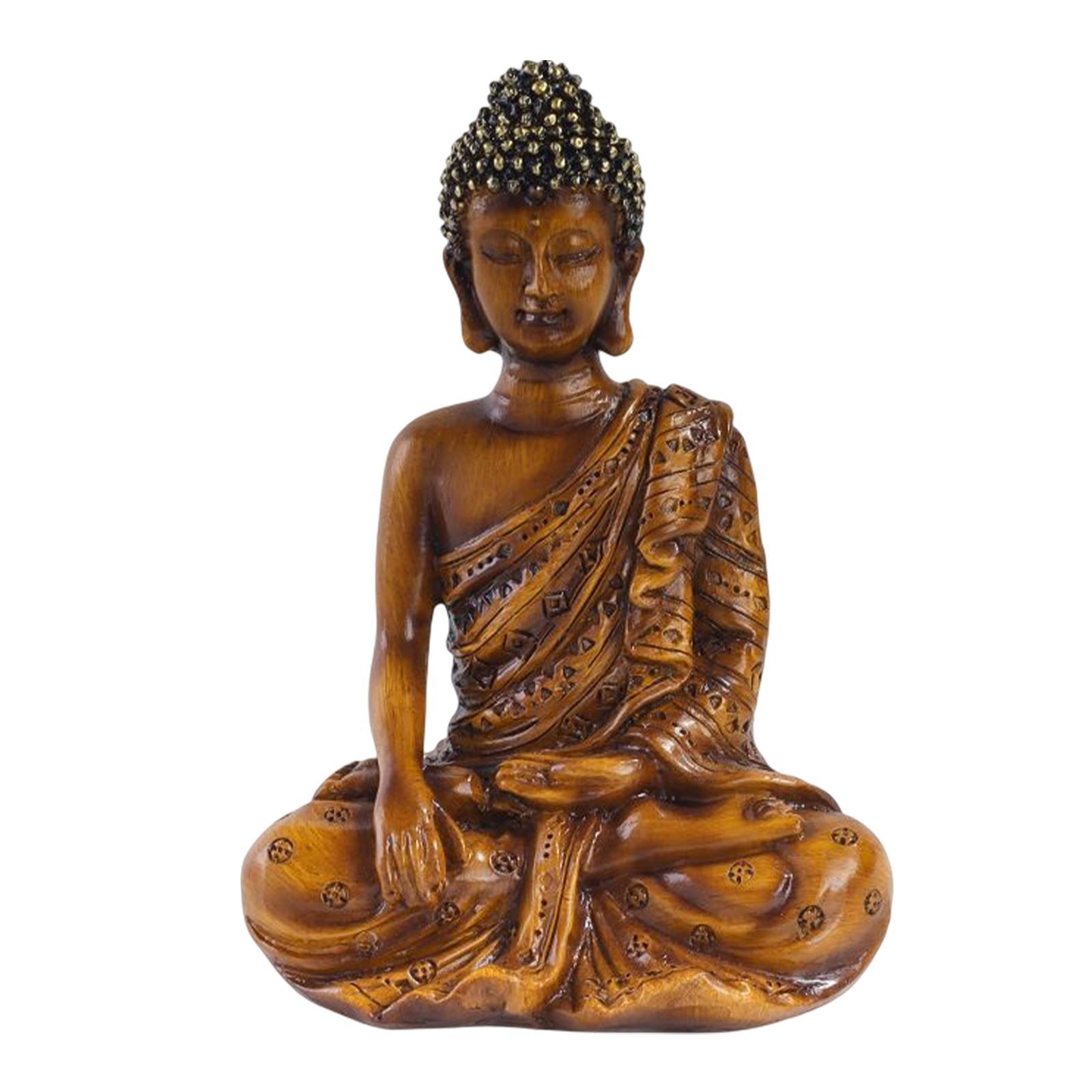 Resin Buddha Statue Thailand Buddha Figurine for Living Room Garden Tabletop